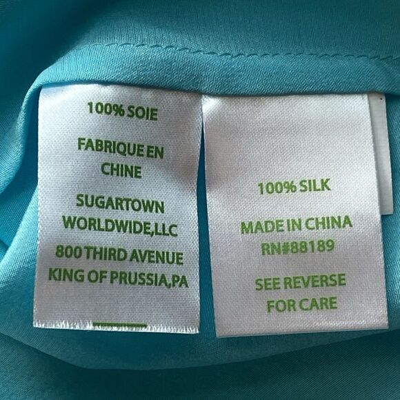 Lilly Pulitzer Silk Dusk Light Blue Racerback Tank Top Size Extra Small - Picture 10 of 14